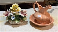 Small Bowl and Pitcher and Flower