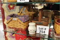 (4) Longaberger Baskets, Pottery: