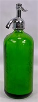 Seltzer bottle, green glass, Excelsior Bott. Works