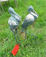Pair of Aluminum Egrets