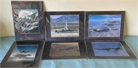 W - LOT OF 6 MILITARY AIRCRAFT PRINTS (G135)