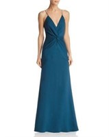 $185 Size 12 Jarlo Twist Front Gown in Emerald