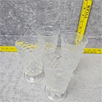 4-Vintage Whitehall Colony Footed Clear Iced Tea