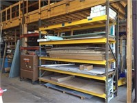 Metal pallet rack 10’10 high x 17’7” long, 42”