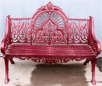 Furniture Vintage English Cast Iron Park Bench