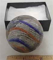 Pontil core swirl glass marble