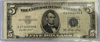 1953 Five Dollar Blue Seal Silver Certificate