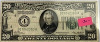 1928 Washington DC Green Seal 20 Dollar Federal
