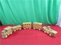 Handmade Wooden 5-pc Toy Train Bank