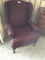 Burgundy wing back chair