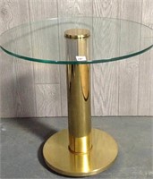 Brass and glass side table