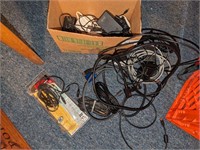 Collection of AC adapters, cables, etc