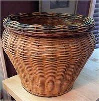 Handmade Wicker Basket 11-1/2” R x 9” D