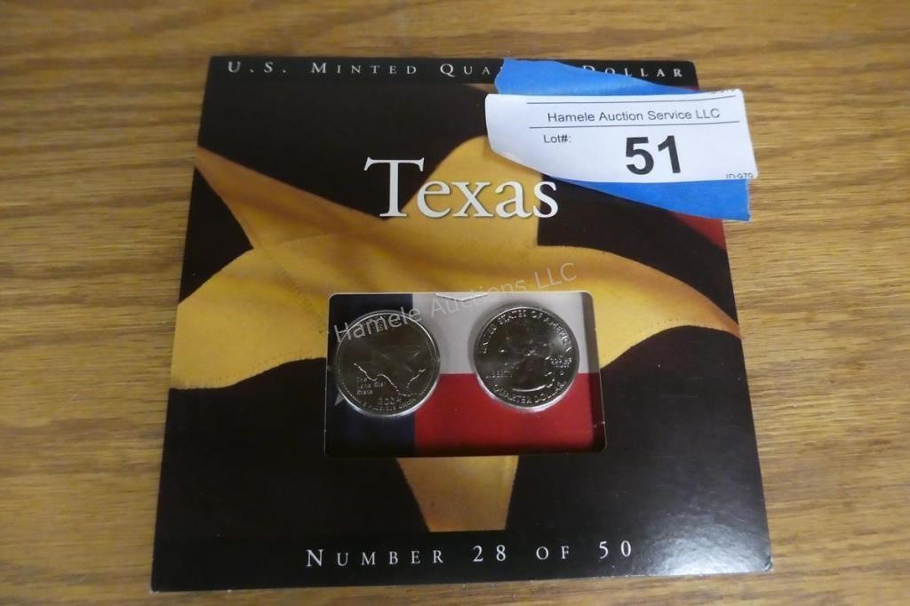 2 Texas minted quarters