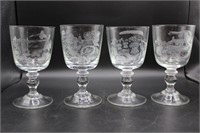 Etched Country Side Scenes Glasses