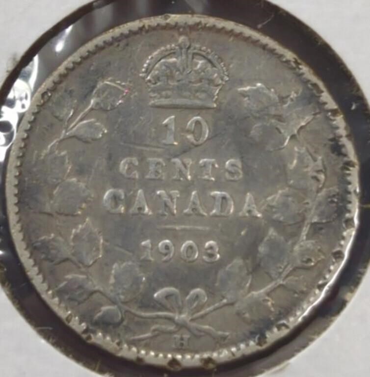 Silver 1903 Canadian dime