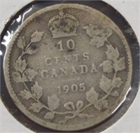 1905 Canadian dime