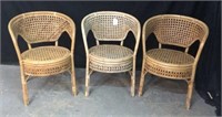 A Trio Of Barrel  Wicker Chairs  Nice V10