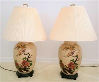 Vintage Glazed Oriental Style Lamps