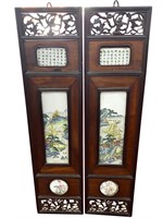 Pair of Framed Chinese Porcelain Panels,