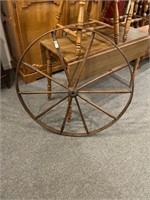 Antique oak wagon wheel