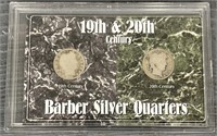 (3) 19th & 20th Century Barber Silver Quarters