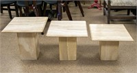 Furniture Travertine Step Up Side Tables