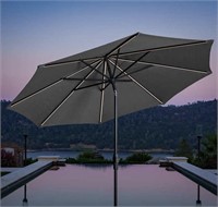 Sunvilla 10' Round Solar Led Market Umbrella -