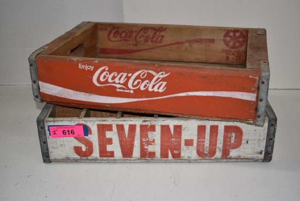 Vintage Seven-up and Coca-Cola Crates