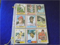 5 Sheets Late 70's, Early 80's Baseball Cards