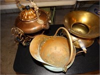 Spittoon , copper tea pot , metal pot