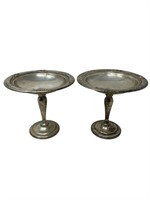 Sterling silver compote pedestal bowls