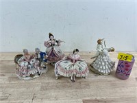 Lot of Dresden Figurines porcelain with lace