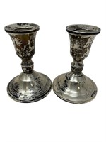 Duchin Matching pair of sterling candle holders