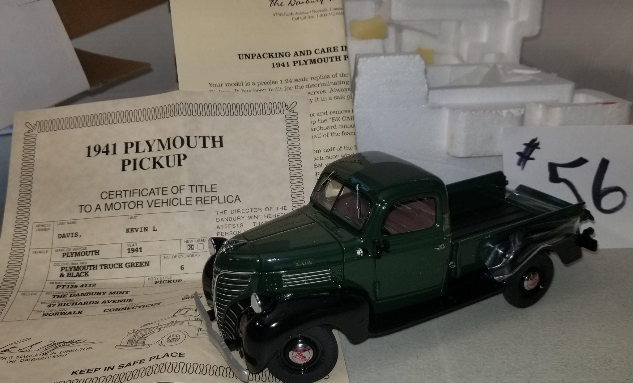 1941 Plymouth Die Cast Pickup 1:24 scale