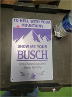 Busch Light Mountains Tin Sign
