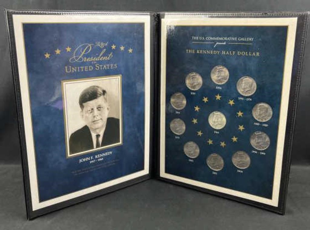 1964 90% Silver JFK + (10) Clad JFK in Folio