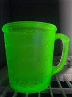 Uranium Green Depression Glass Measuring Cup