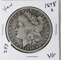 1898 S MORGAN DOLLAR  VG  KEY