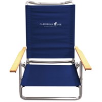 CARIBBEAN JOE Folding Beach Chair, 5 Position Ligh
