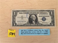 $1 Silver Certificate 1957 Blue Seal
