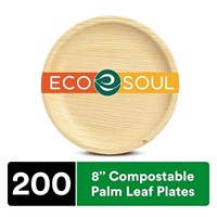 ECO SOUL 100% Compostable 8 Inch Palm Leaf Round P