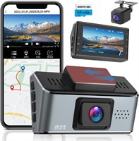 4K Dash Cam Front and Rear, WiFi/GPS Dual Dash