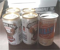 4 STURGIS 1990 BEER CANS & A BILLY BEER