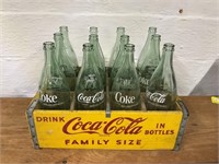 Metal Banded Coke Crate w/ Bottles