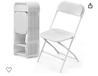 VINGLI 10 Pack White Plastic Folding Chair,