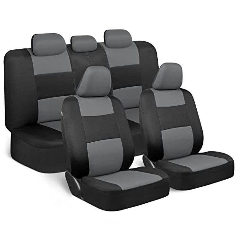 BDK PolyPro Seat Covers Full Set in Gray on Black