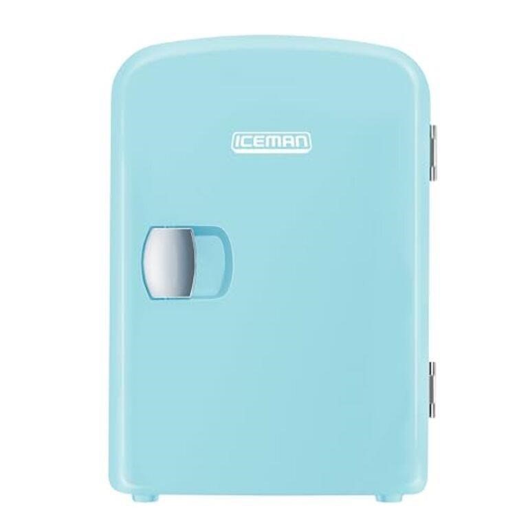 Chefman Mini Portable Blue Personal Fridge Cools