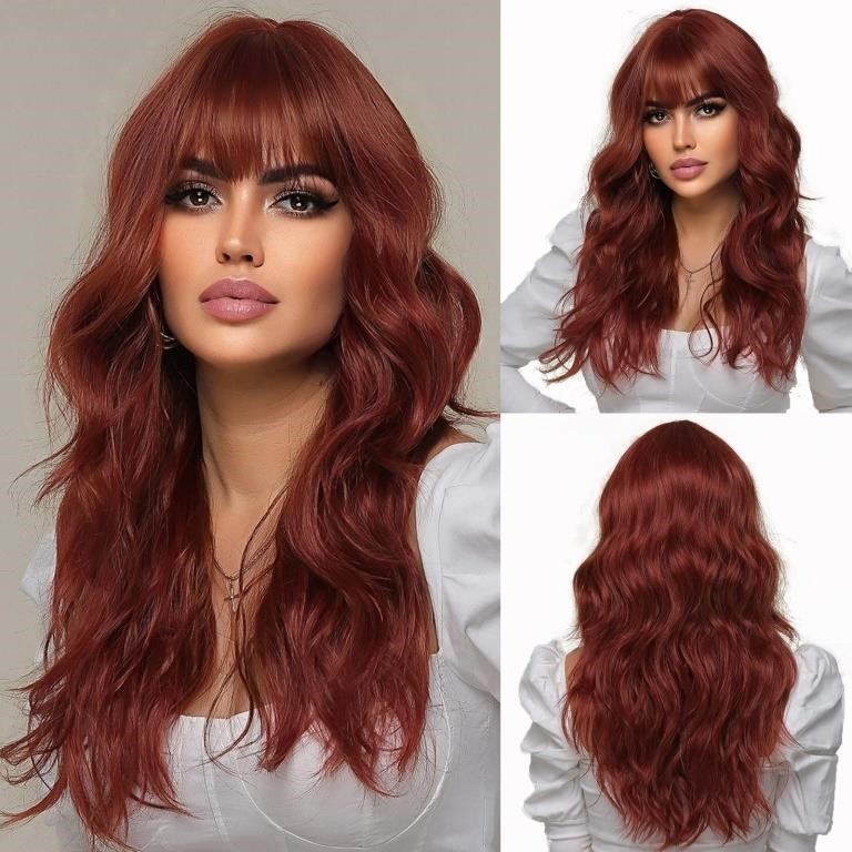 Esmee Long Wavy Wine Red Wigs for Women Natural