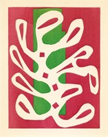 Henri Matisse pochoir "Composition sur fond rouge